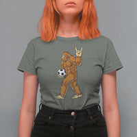 Funny Bigfoot Soccer Player T Shirt For Women Folklore Cryptid Gift