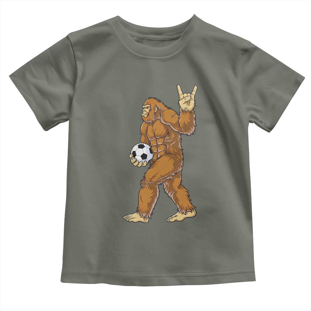 Funny Bigfoot Soccer Player Toddler T Shirt Folklore Cryptid Gift