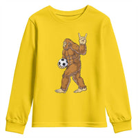 Funny Bigfoot Soccer Player Youth Sweatshirt Folklore Cryptid Gift