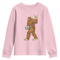 Funny Bigfoot Soccer Player Youth Sweatshirt Folklore Cryptid Gift