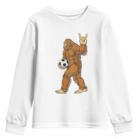 Funny Bigfoot Soccer Player Youth Sweatshirt Folklore Cryptid Gift