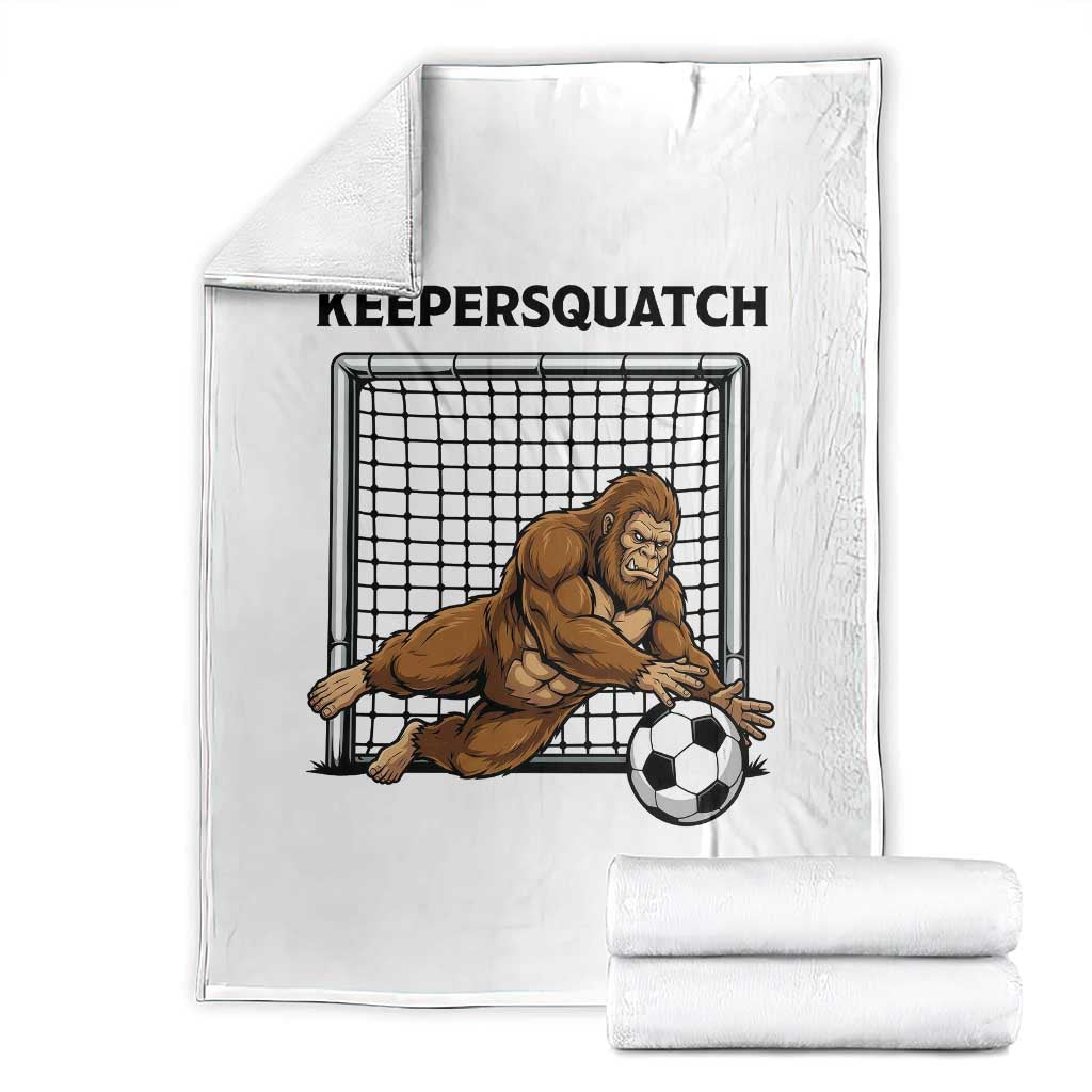 Funny Bigfoot Soccer Goalkeeper Throw Blanket Keepersquatch
