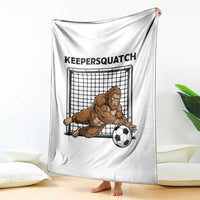 Funny Bigfoot Soccer Goalkeeper Throw Blanket Keepersquatch