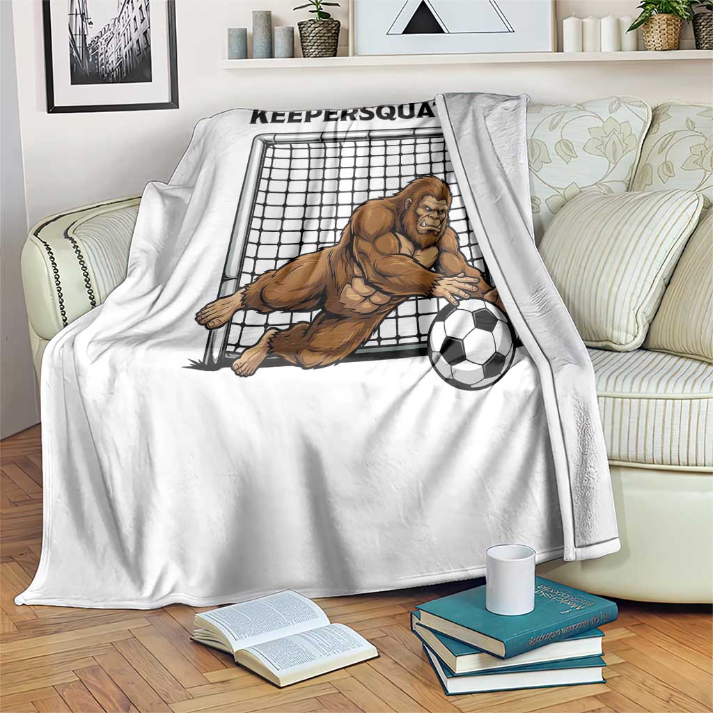 Funny Bigfoot Soccer Goalkeeper Throw Blanket Keepersquatch