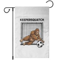 Funny Bigfoot Soccer Goalkeeper Garden Flag Keepersquatch