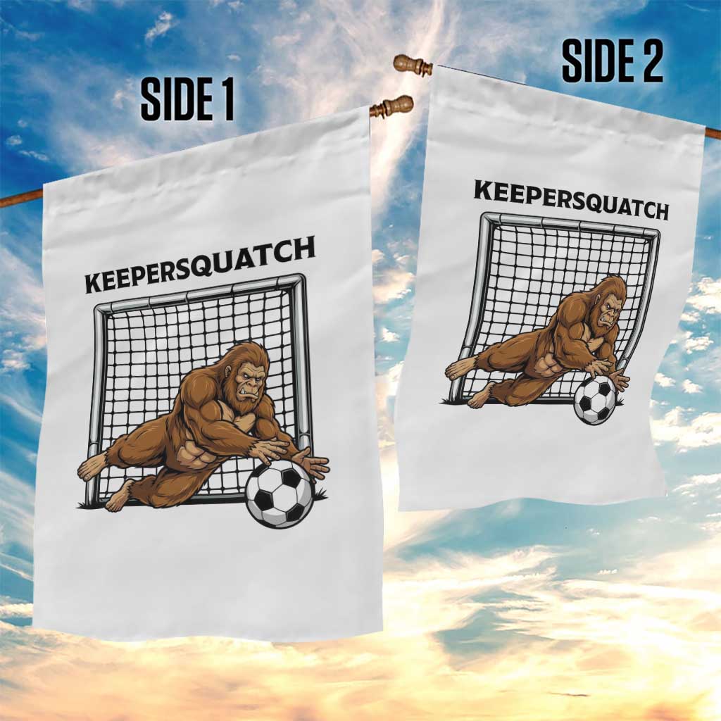 Funny Bigfoot Soccer Goalkeeper Garden Flag Keepersquatch
