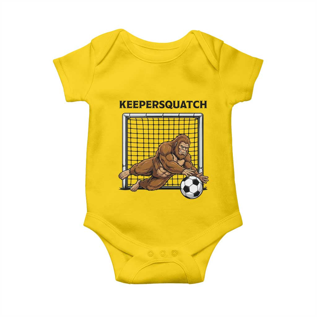 Funny Bigfoot Soccer Goalkeeper Baby Onesie Keepersquatch