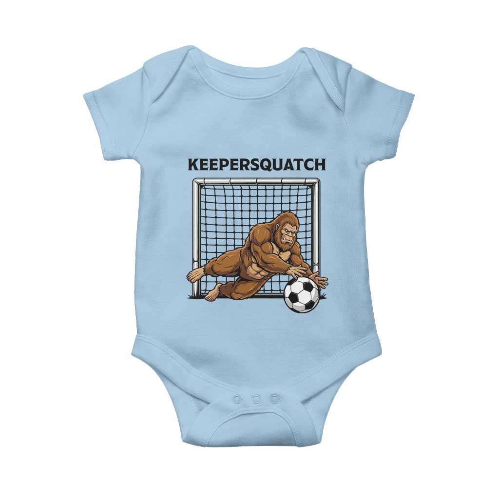 Funny Bigfoot Soccer Goalkeeper Baby Onesie Keepersquatch