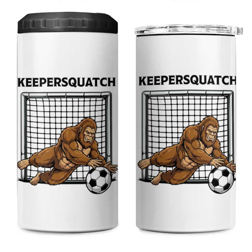 Funny Bigfoot Soccer Goalkeeper 4 in 1 Can Cooler Tumbler Keepersquatch
