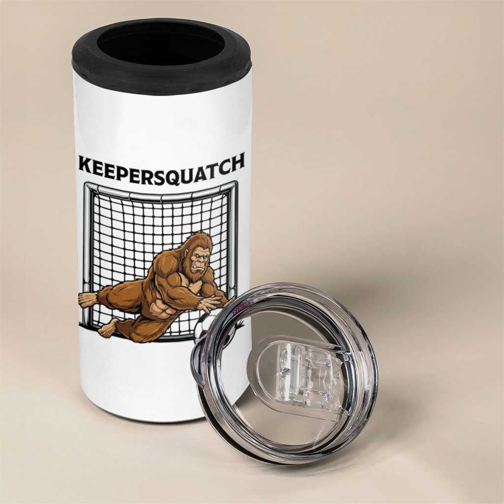 Funny Bigfoot Soccer Goalkeeper 4 in 1 Can Cooler Tumbler Keepersquatch