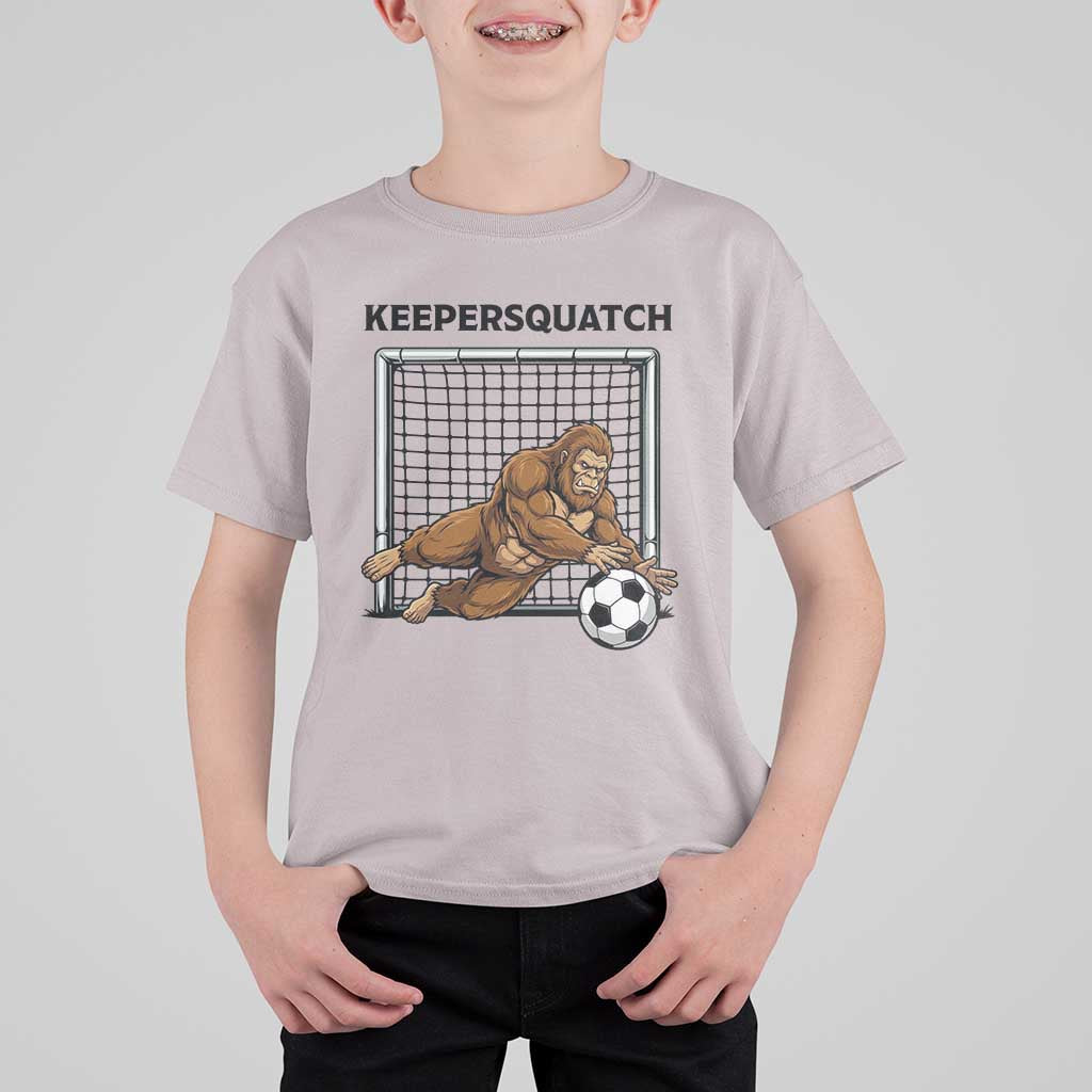 Funny Bigfoot Soccer Goalkeeper T Shirt For Kid Keepersquatch
