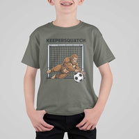 Funny Bigfoot Soccer Goalkeeper T Shirt For Kid Keepersquatch