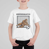 Funny Bigfoot Soccer Goalkeeper T Shirt For Kid Keepersquatch
