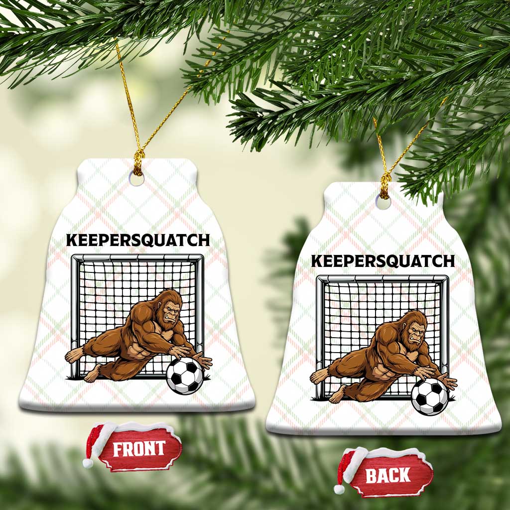 Funny Bigfoot Soccer Goalkeeper Ceramic Ornament Keepersquatch