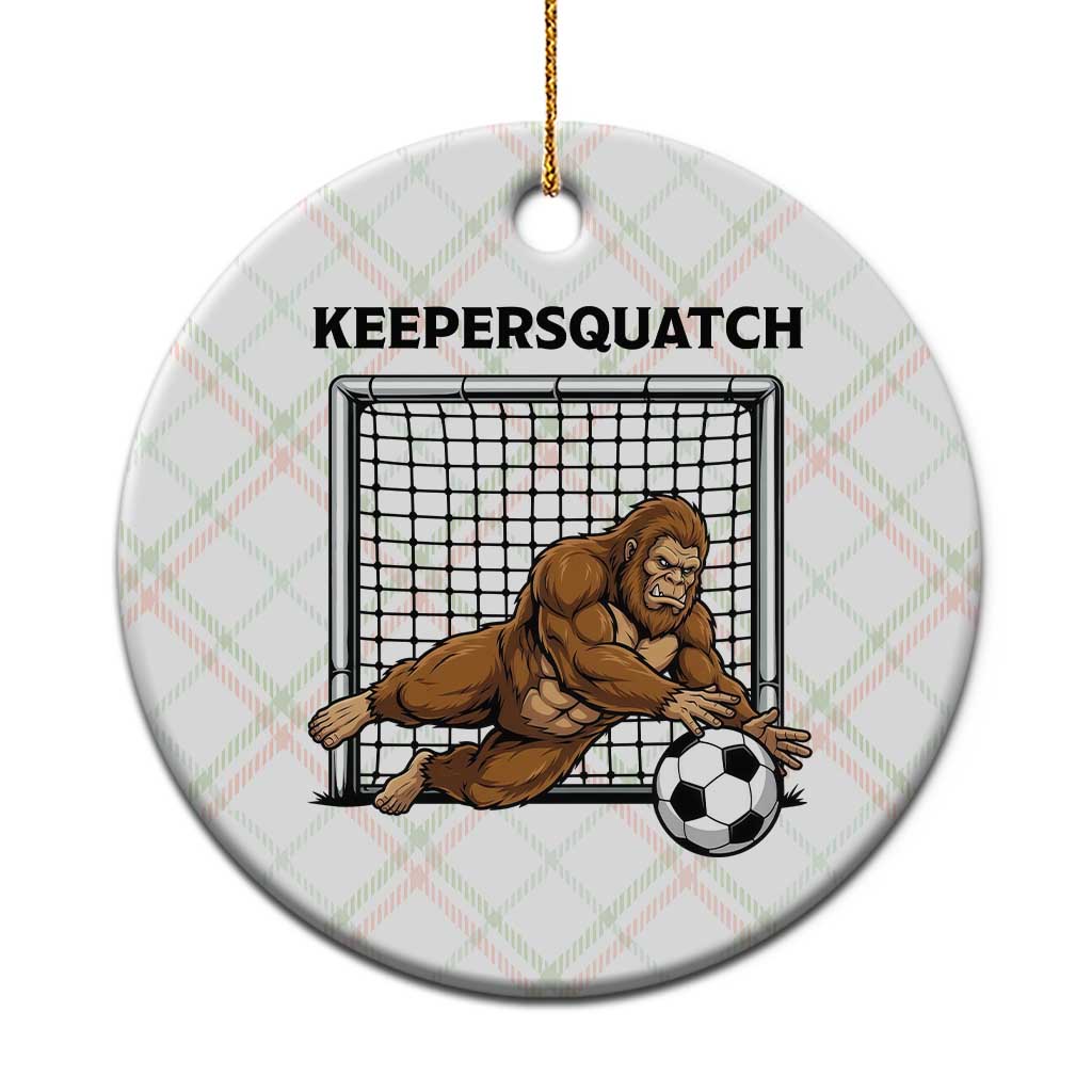 Funny Bigfoot Soccer Goalkeeper Ceramic Ornament Keepersquatch