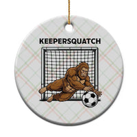 Funny Bigfoot Soccer Goalkeeper Ceramic Ornament Keepersquatch