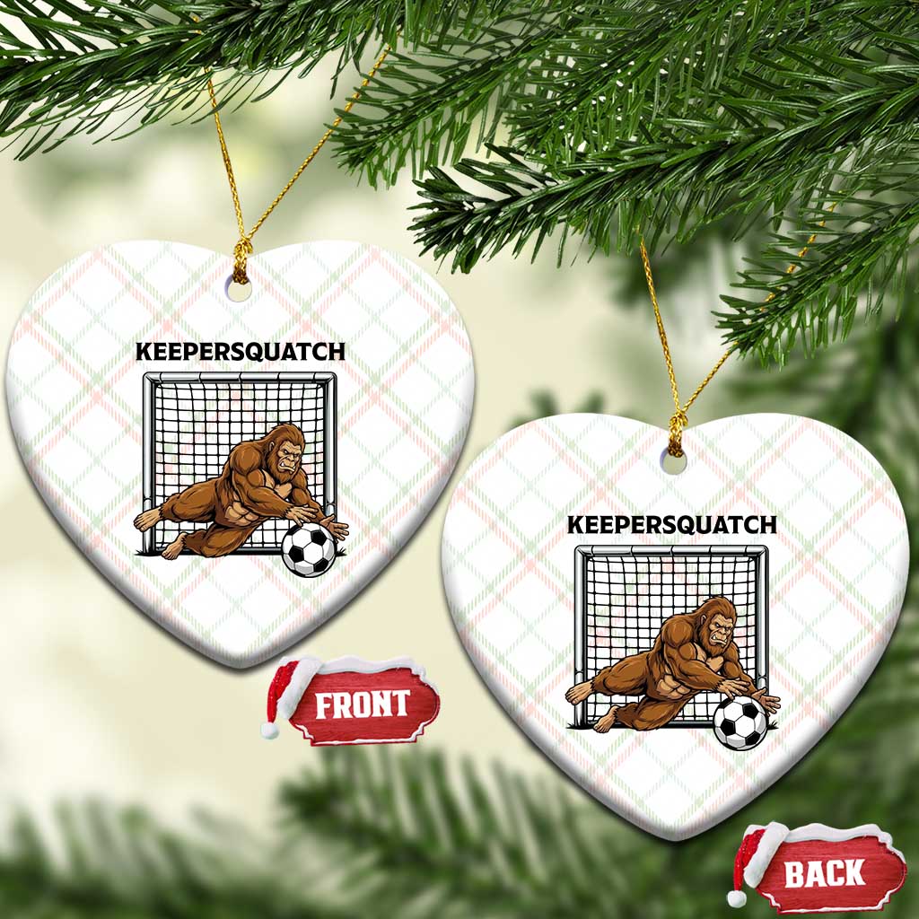 Funny Bigfoot Soccer Goalkeeper Ceramic Ornament Keepersquatch