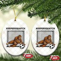 Funny Bigfoot Soccer Goalkeeper Ceramic Ornament Keepersquatch