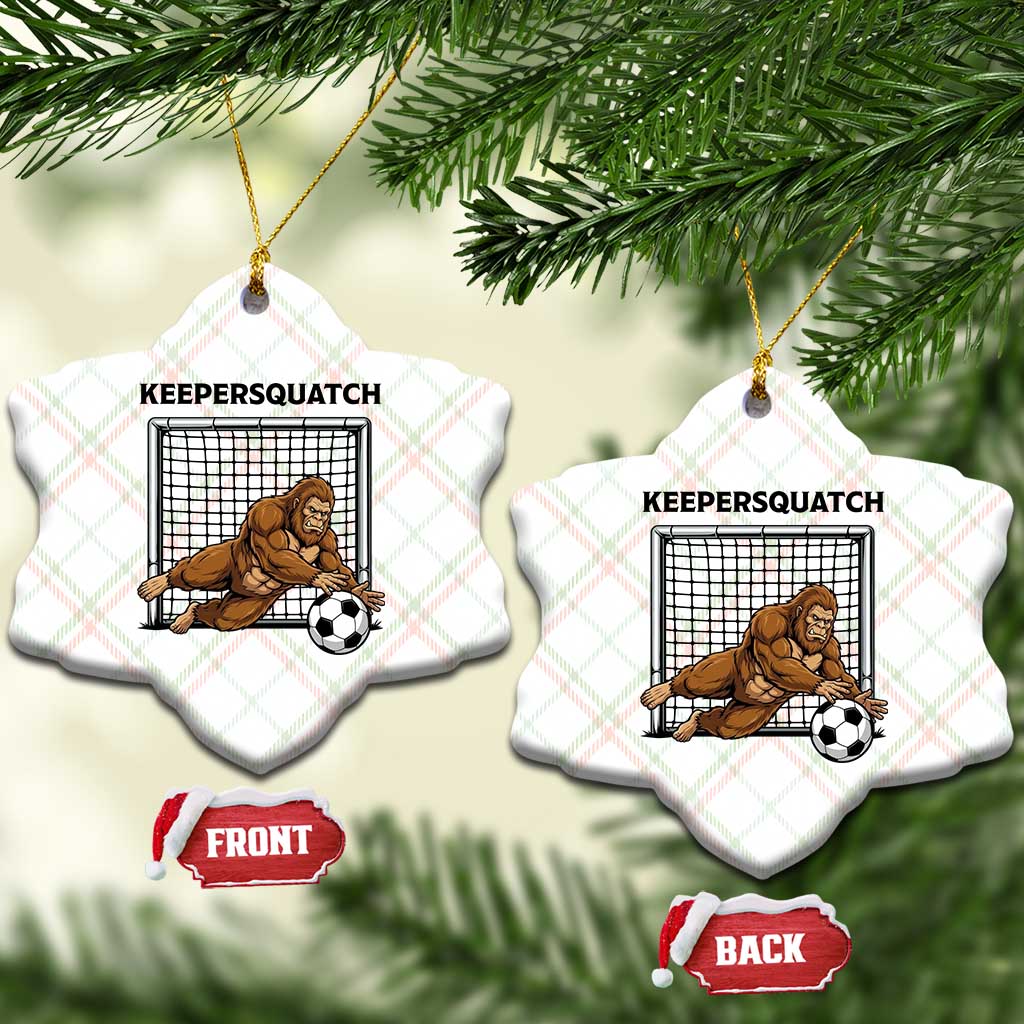 Funny Bigfoot Soccer Goalkeeper Ceramic Ornament Keepersquatch