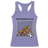 Funny Bigfoot Soccer Goalkeeper Racerback Tank Top Keepersquatch