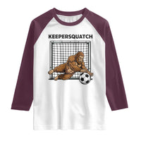 Funny Bigfoot Soccer Goalkeeper Raglan Shirt Keepersquatch