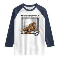 Funny Bigfoot Soccer Goalkeeper Raglan Shirt Keepersquatch