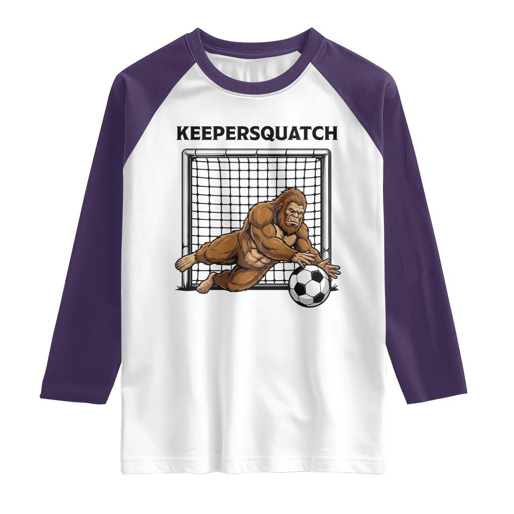 Funny Bigfoot Soccer Goalkeeper Raglan Shirt Keepersquatch