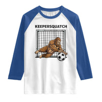 Funny Bigfoot Soccer Goalkeeper Raglan Shirt Keepersquatch
