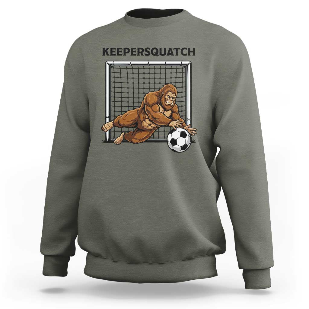 Funny Bigfoot Soccer Goalkeeper Sweatshirt Keepersquatch