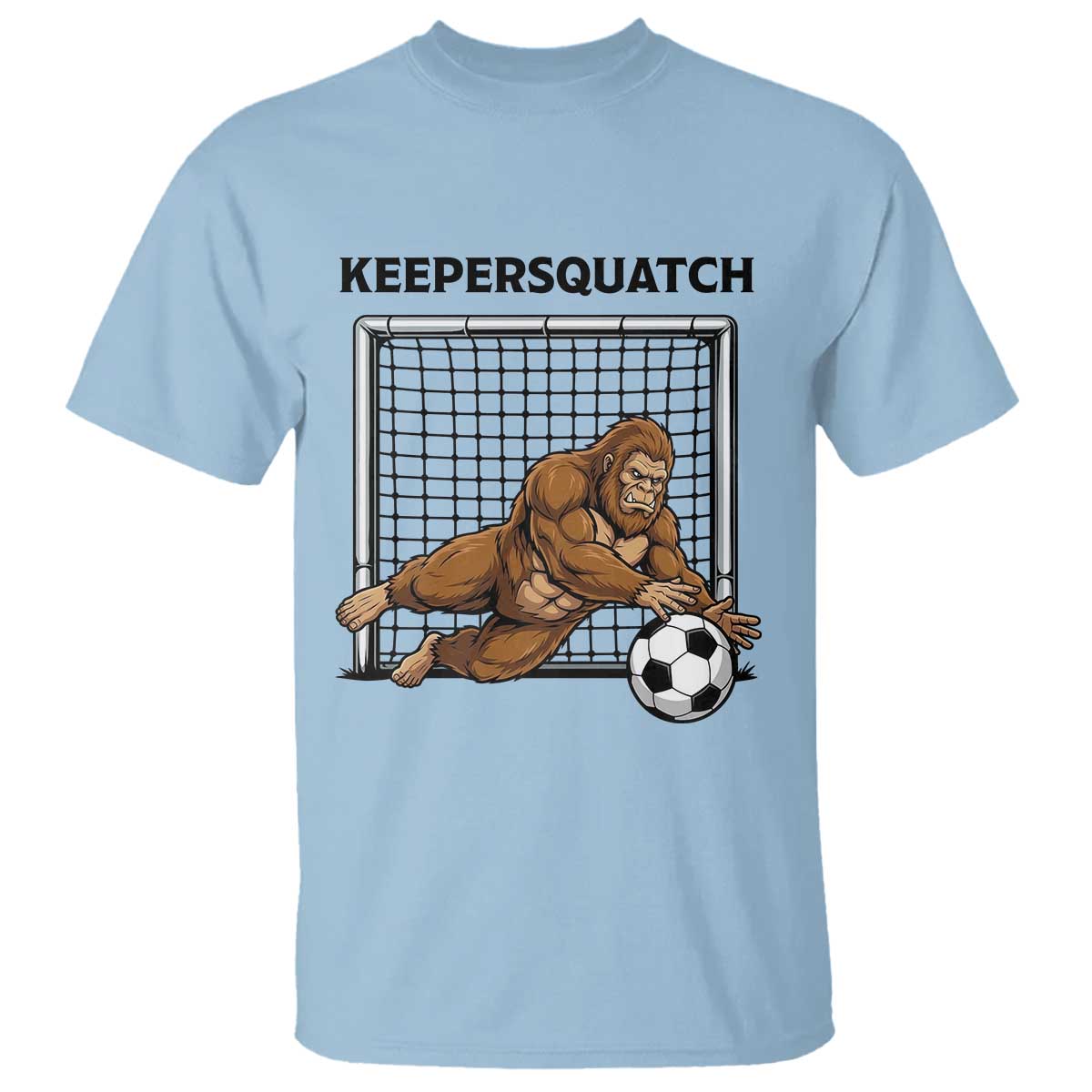 Funny Bigfoot Soccer Goalkeeper T Shirt Keepersquatch