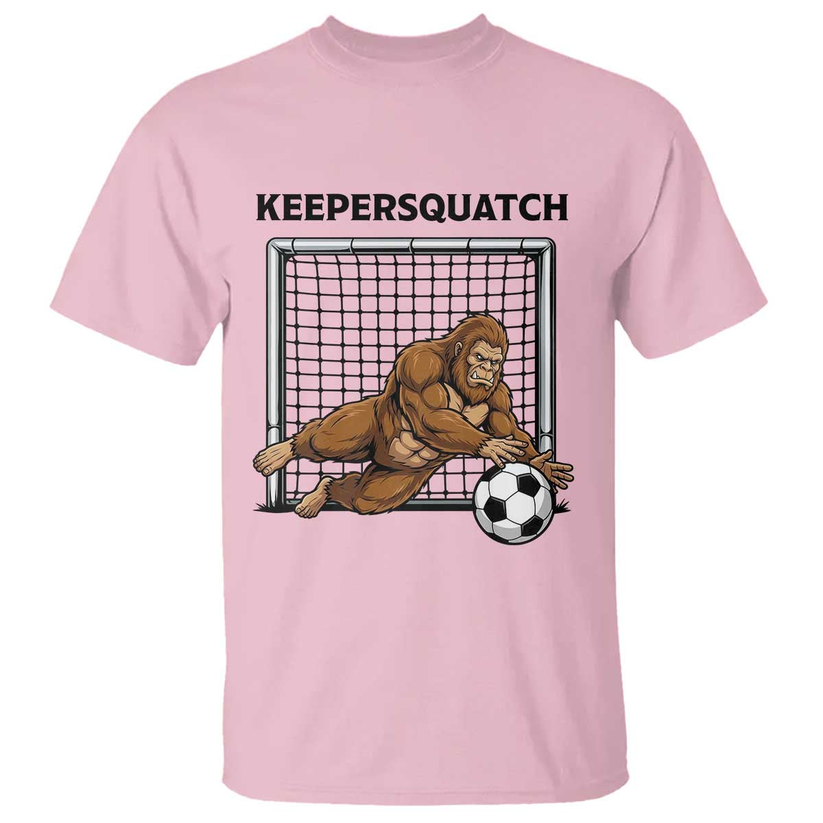 Funny Bigfoot Soccer Goalkeeper T Shirt Keepersquatch