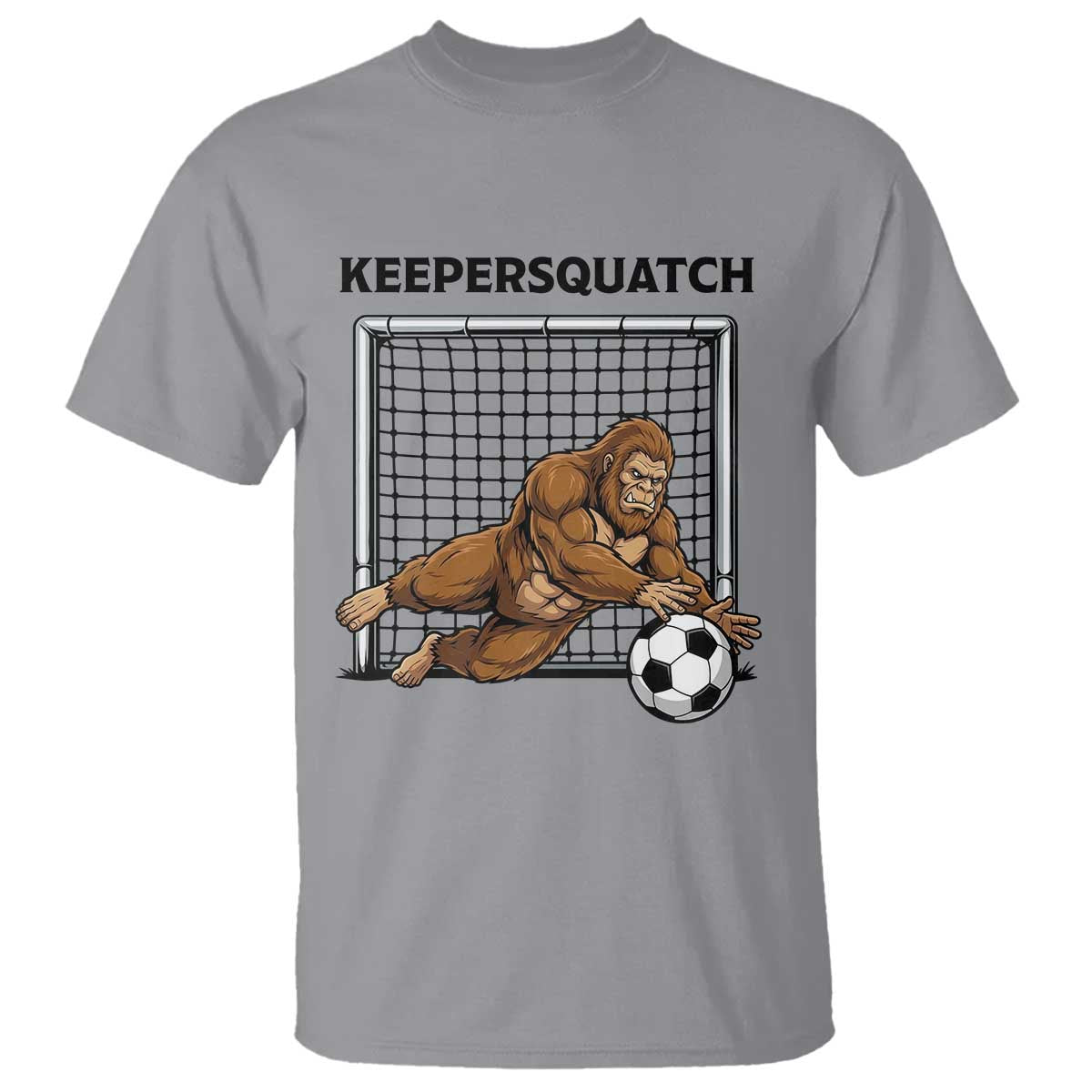 Funny Bigfoot Soccer Goalkeeper T Shirt Keepersquatch