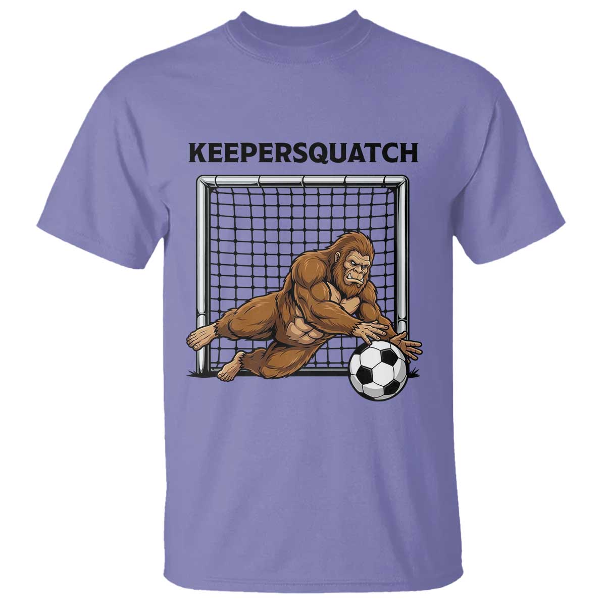 Funny Bigfoot Soccer Goalkeeper T Shirt Keepersquatch