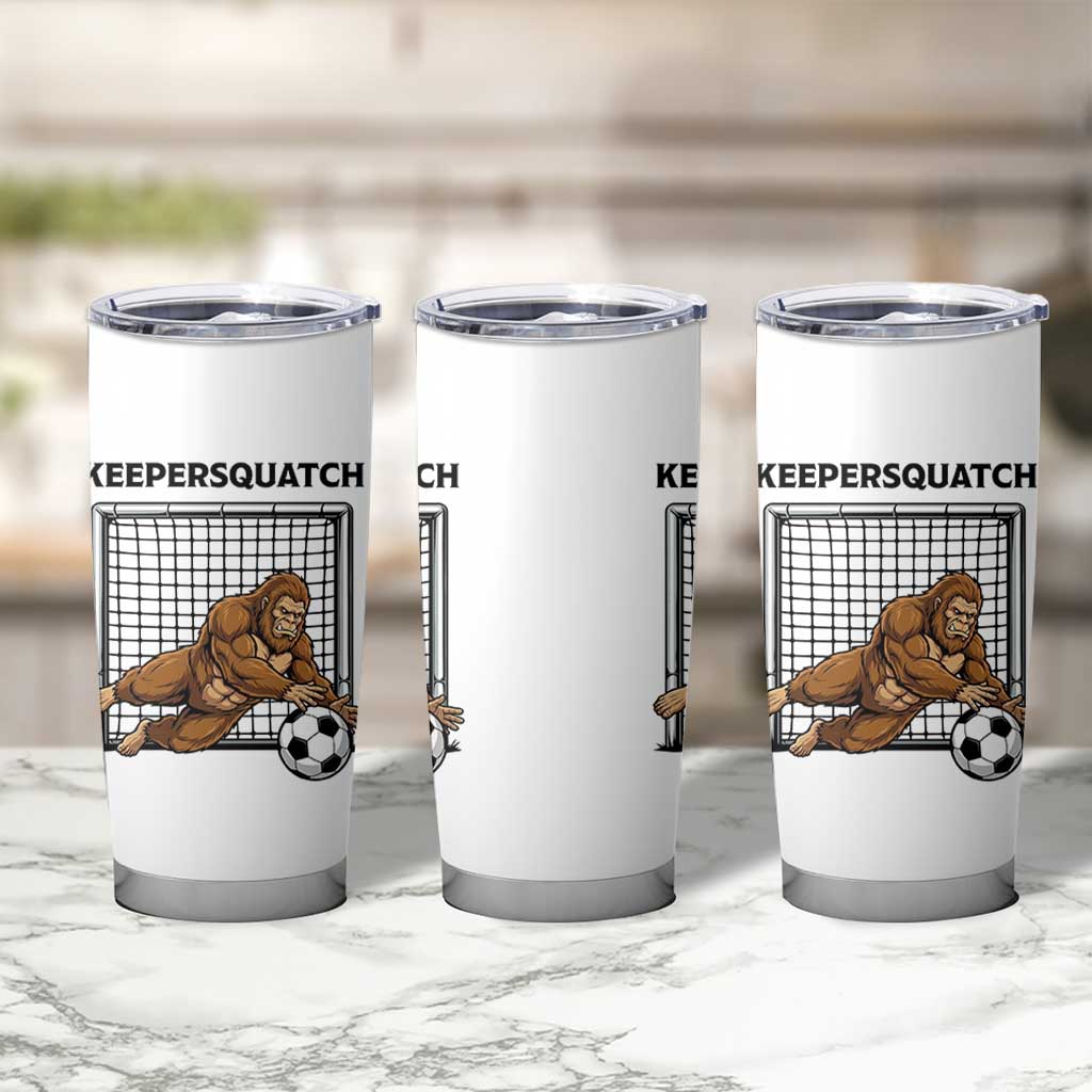Funny Bigfoot Soccer Goalkeeper Tumbler Cup Keepersquatch