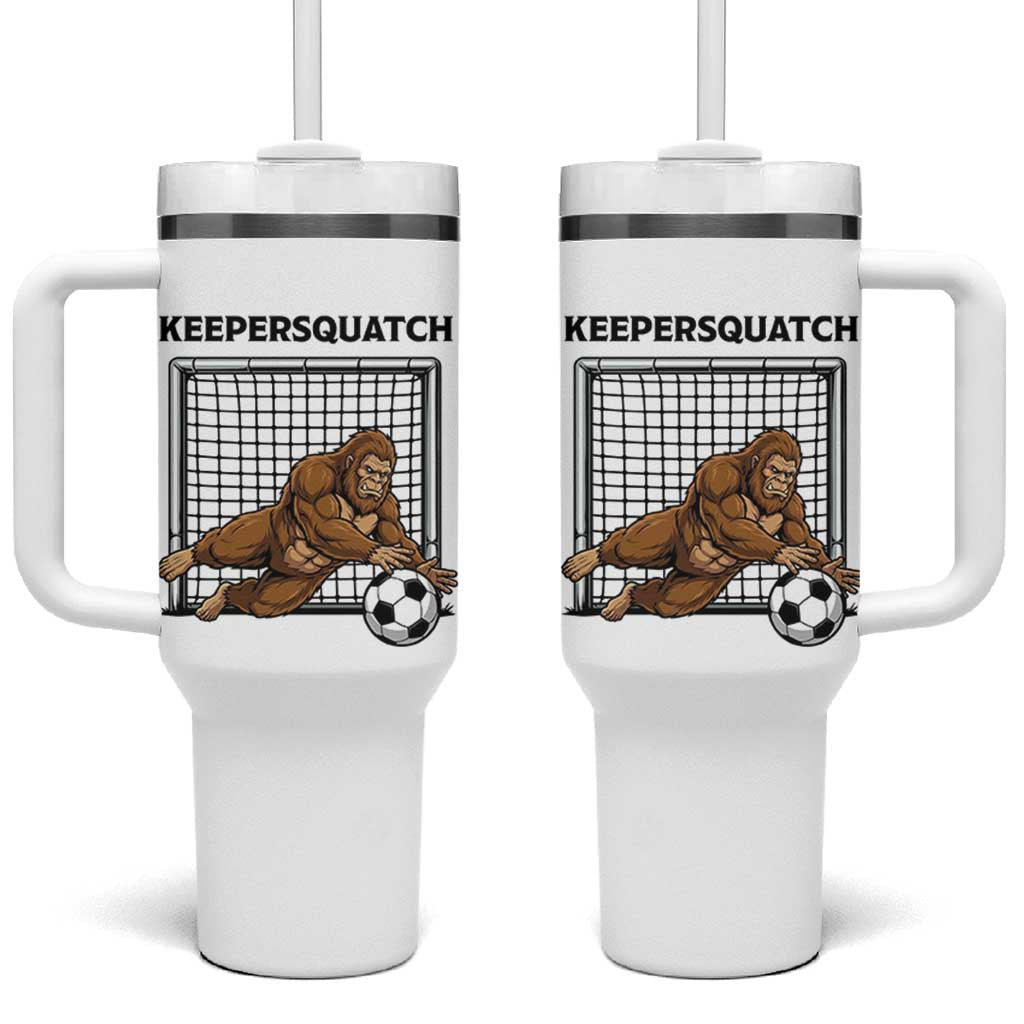 Funny Bigfoot Soccer Goalkeeper Tumbler With Handle Keepersquatch