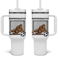 Funny Bigfoot Soccer Goalkeeper Tumbler With Handle Keepersquatch