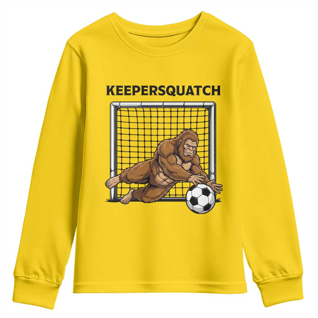 Funny Bigfoot Soccer Goalkeeper Youth Sweatshirt Keepersquatch