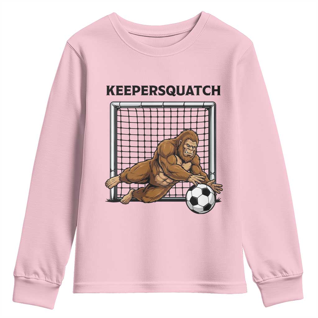 Funny Bigfoot Soccer Goalkeeper Youth Sweatshirt Keepersquatch
