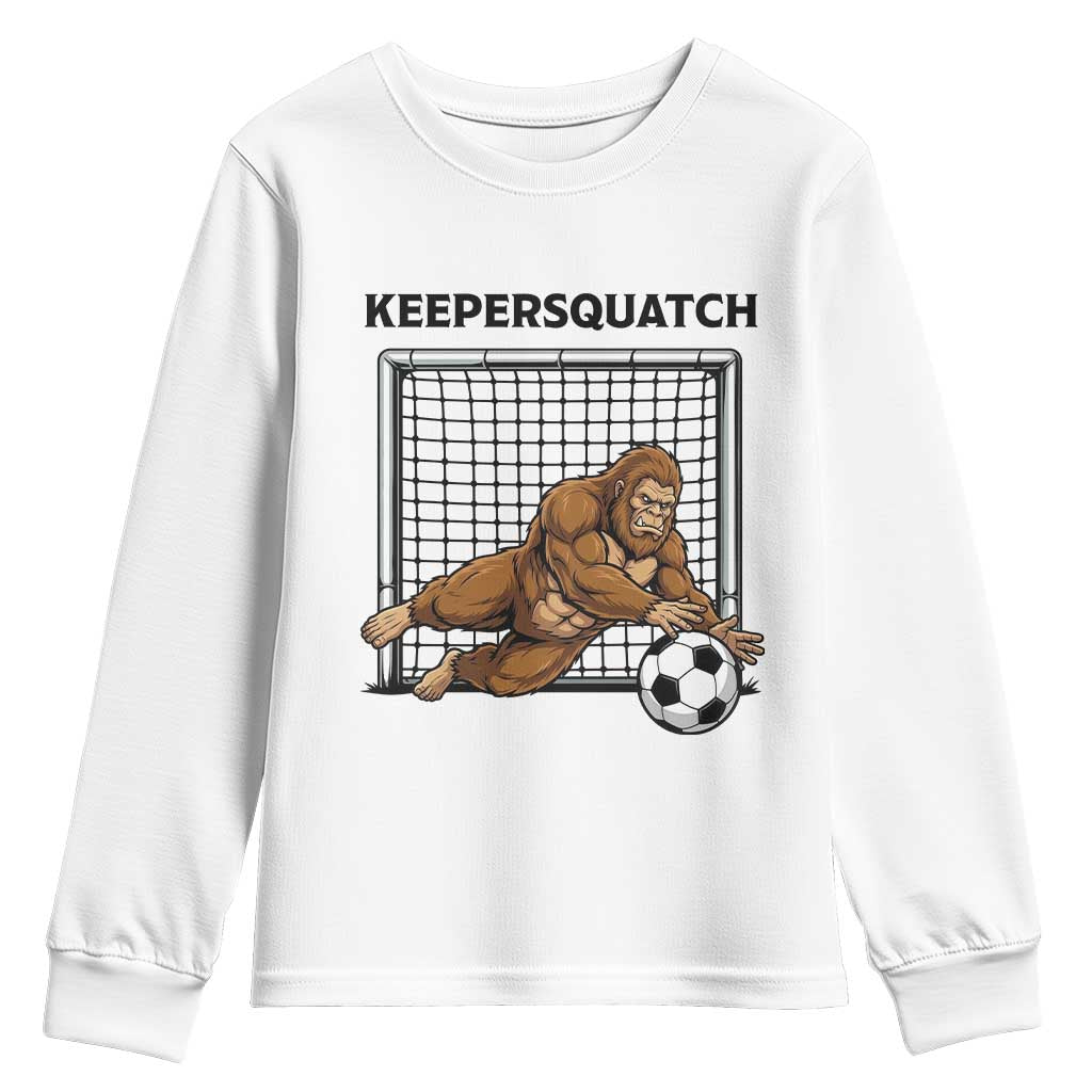 Funny Bigfoot Soccer Goalkeeper Youth Sweatshirt Keepersquatch