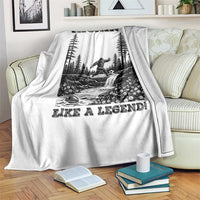Kickin It Like A Legend Throw Blanket Funny Bigfoot Soccer Player