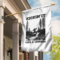 Kickin It Like A Legend Garden Flag Funny Bigfoot Soccer Player