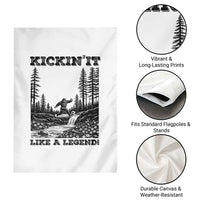 Kickin It Like A Legend Garden Flag Funny Bigfoot Soccer Player