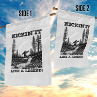 Kickin It Like A Legend Garden Flag Funny Bigfoot Soccer Player