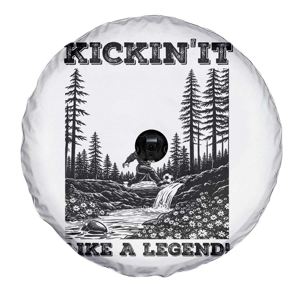Kickin It Like A Legend Spare Tire Cover Funny Bigfoot Soccer Player