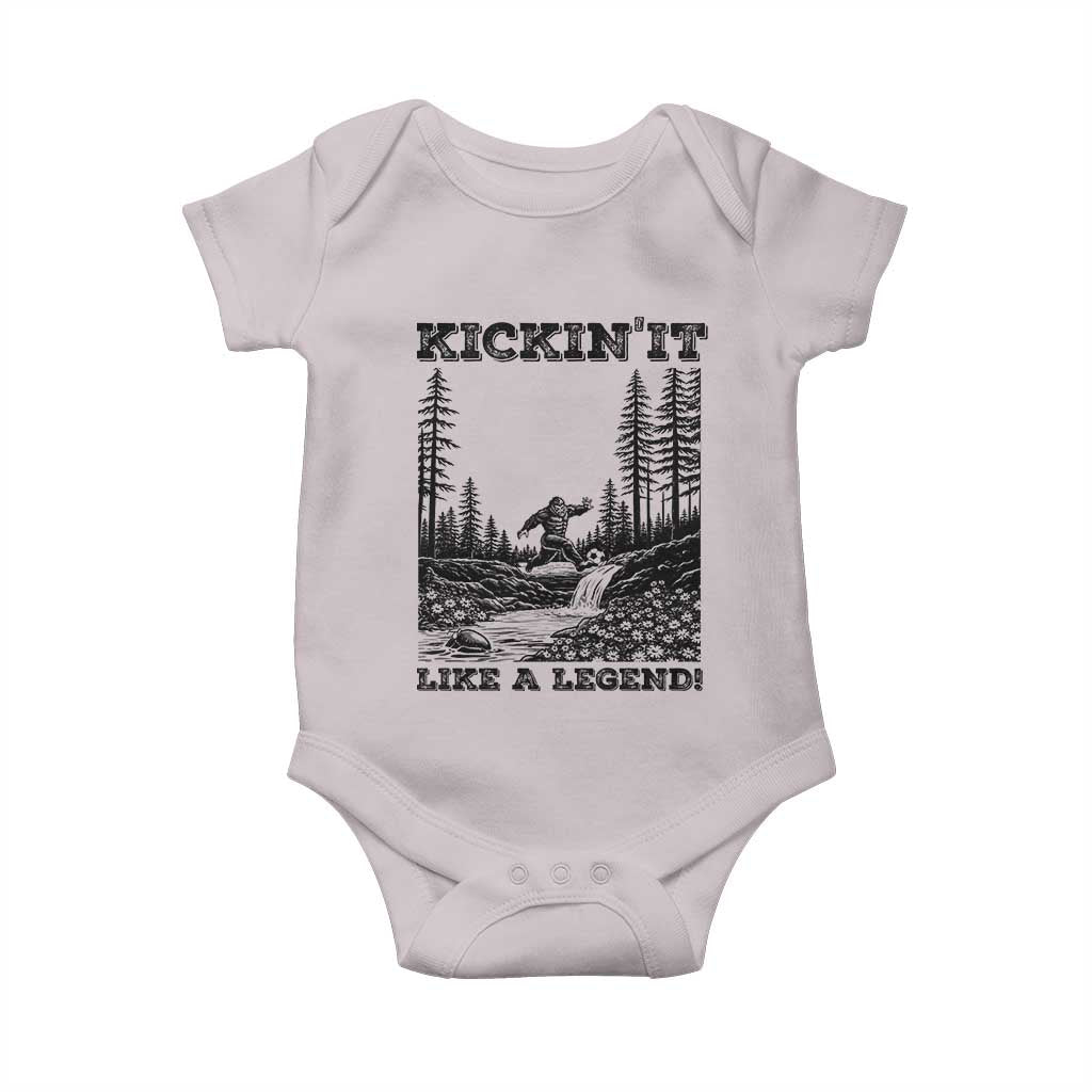 Kickin It Like A Legend Baby Onesie Funny Bigfoot Soccer Player