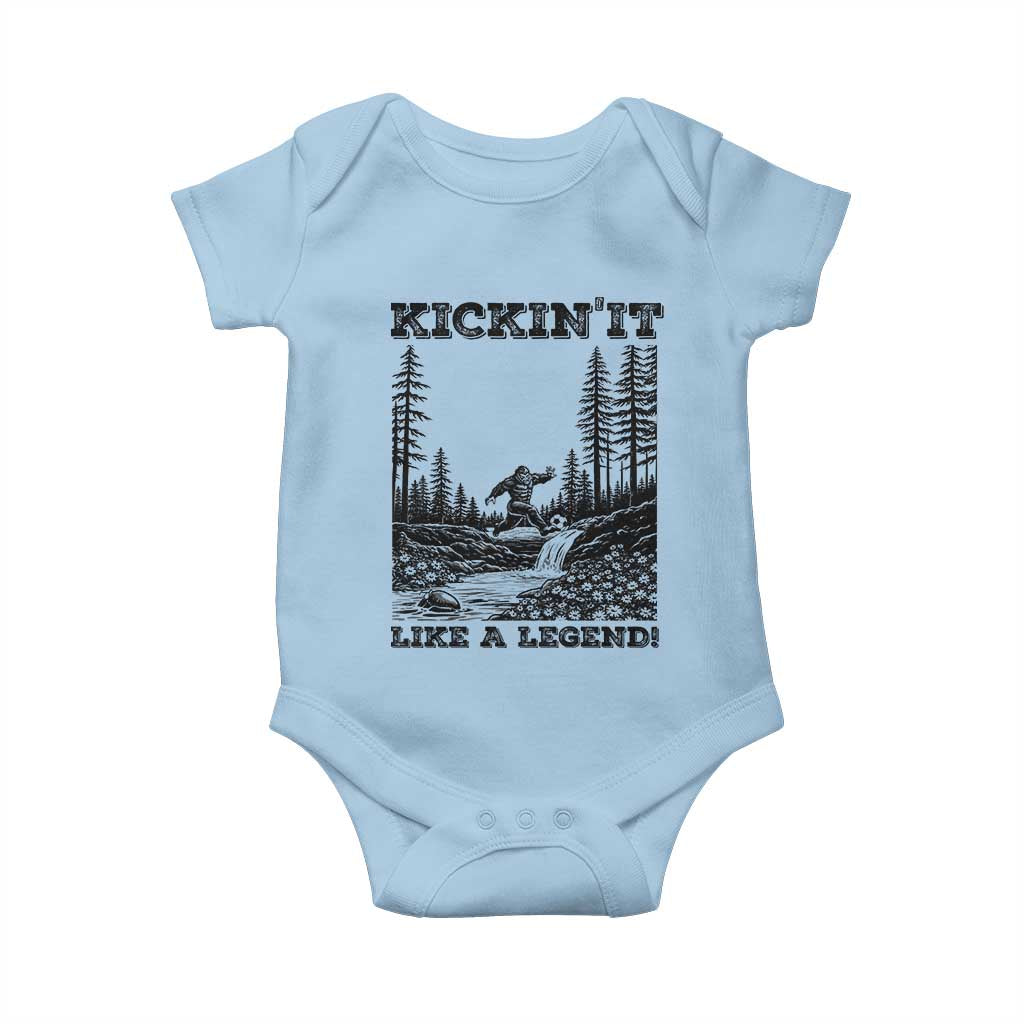 Kickin It Like A Legend Baby Onesie Funny Bigfoot Soccer Player