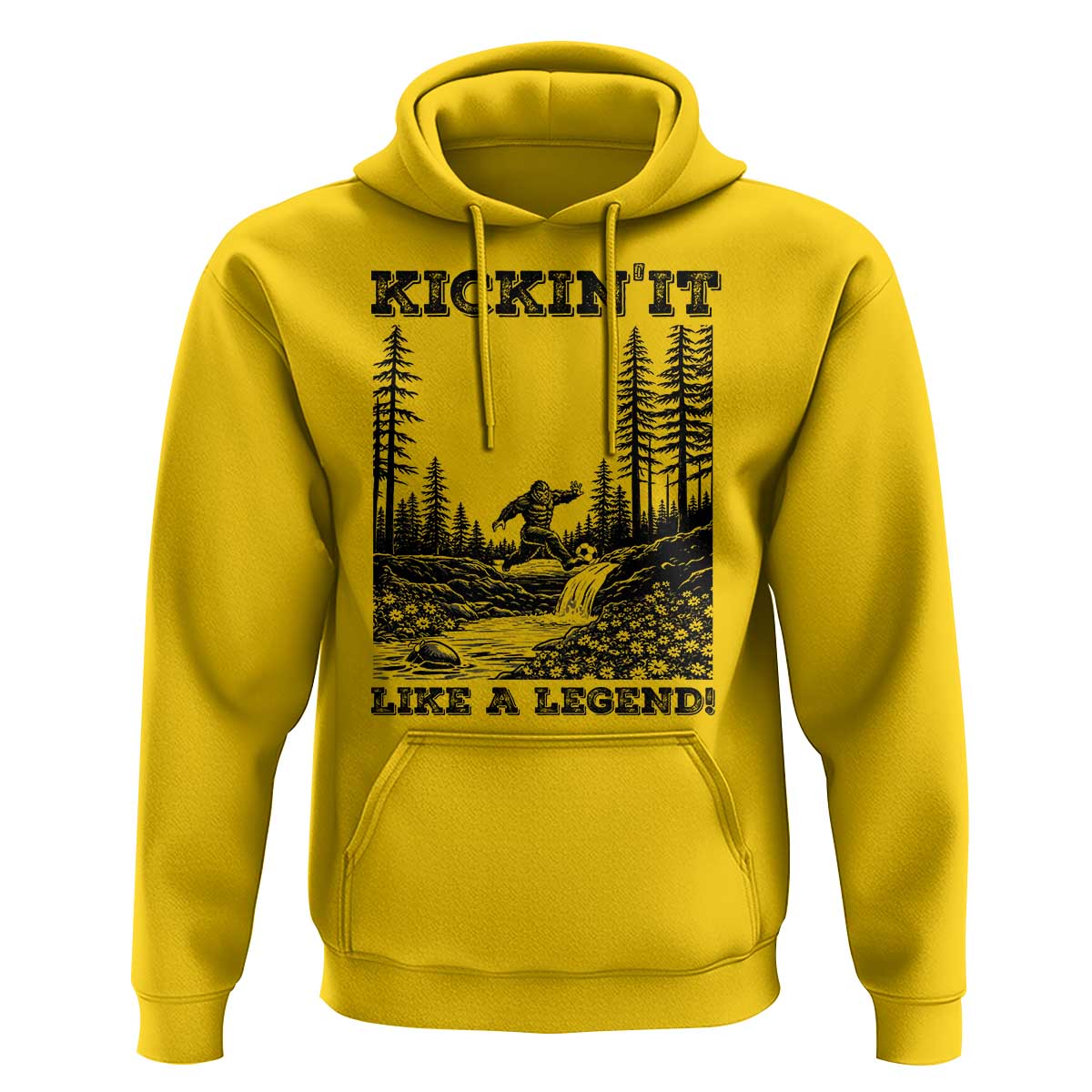 Kickin It Like A Legend Hoodie Funny Bigfoot Soccer Player