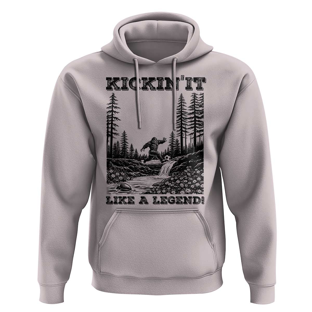 Kickin It Like A Legend Hoodie Funny Bigfoot Soccer Player