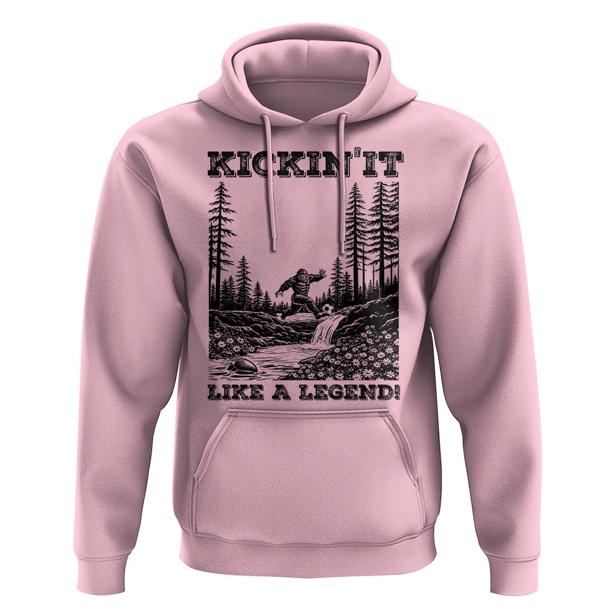 Kickin It Like A Legend Hoodie Funny Bigfoot Soccer Player