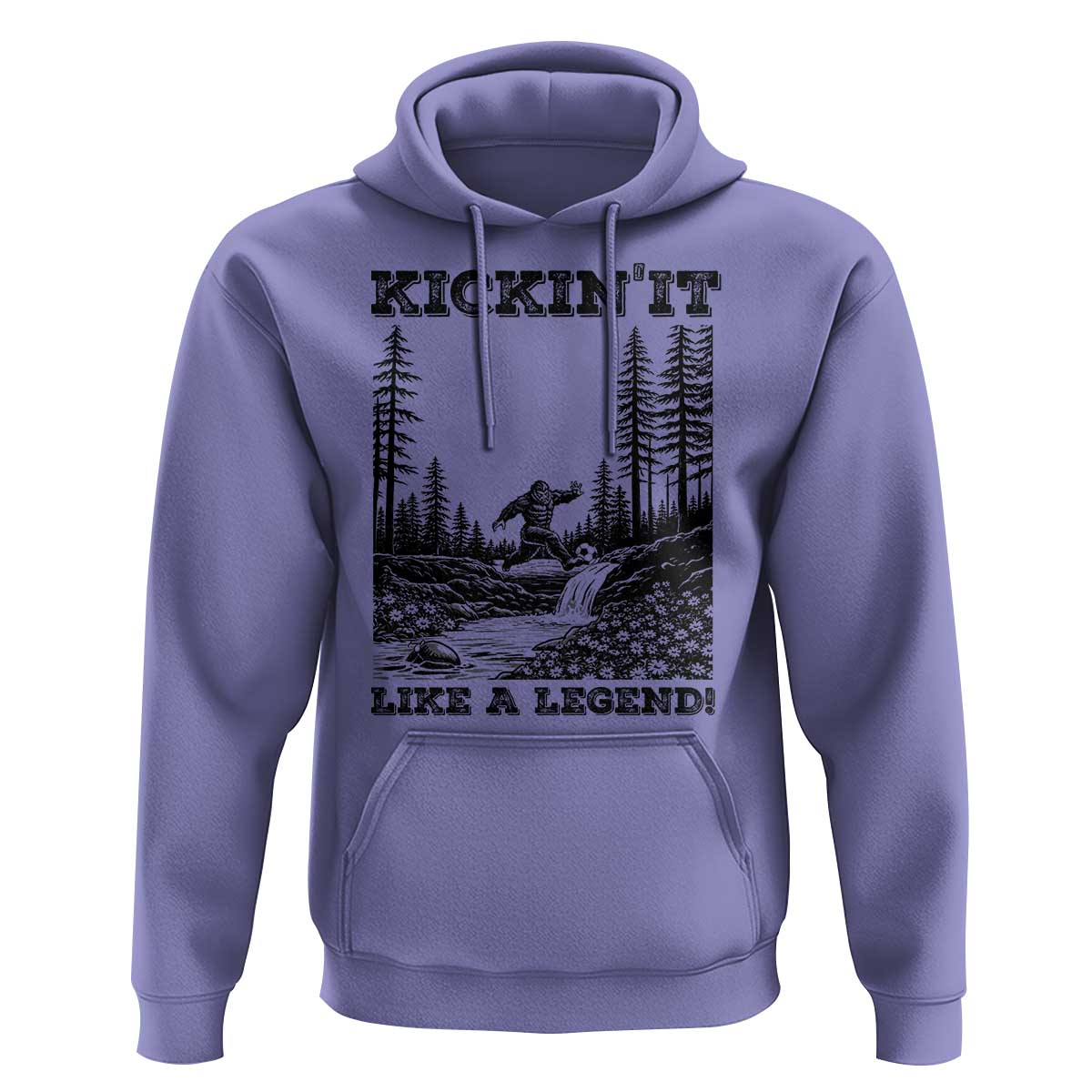 Kickin It Like A Legend Hoodie Funny Bigfoot Soccer Player